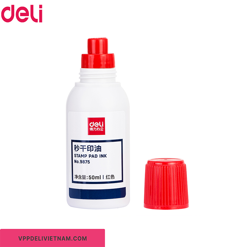 Mực dấu màu đỏ Deli-E9875 50ml - Ảnh 3