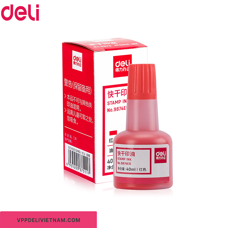 Mực dấu màu đỏ Deli E9874