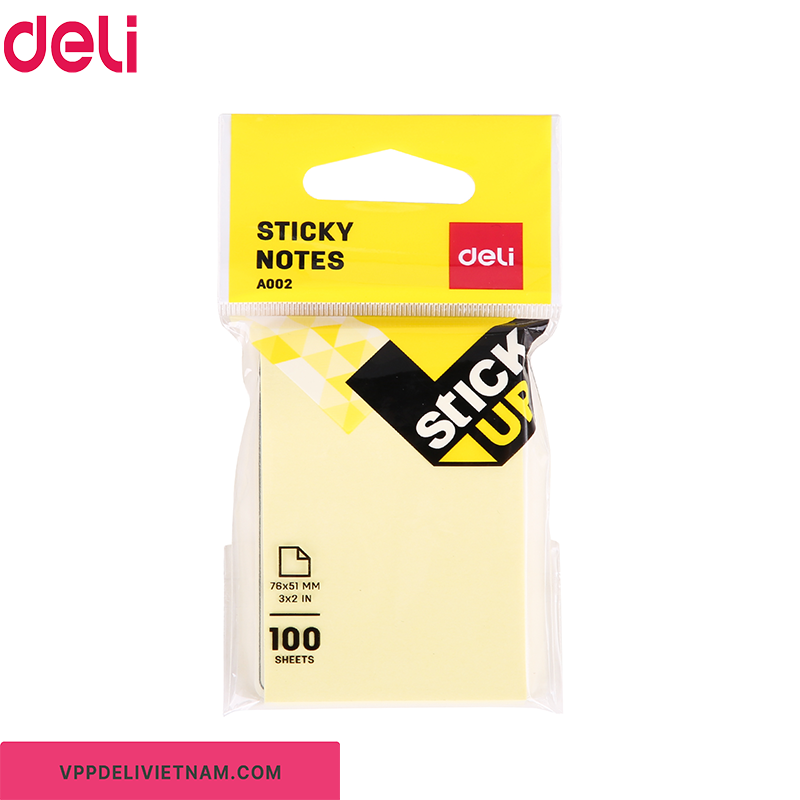 Giấy note vàng 3x2 Deli EA00252 – 76x51mm