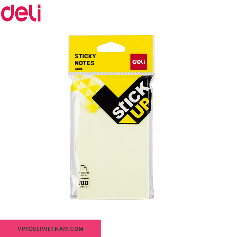 Giấy note màu vàng 3×5 inch Deli EA00552 – 76×126mm
