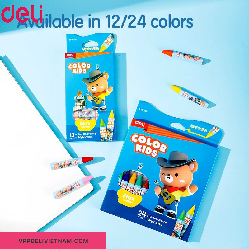Bút sáp màu thân tam giác Deli EC221-12 màu - Ảnh 4