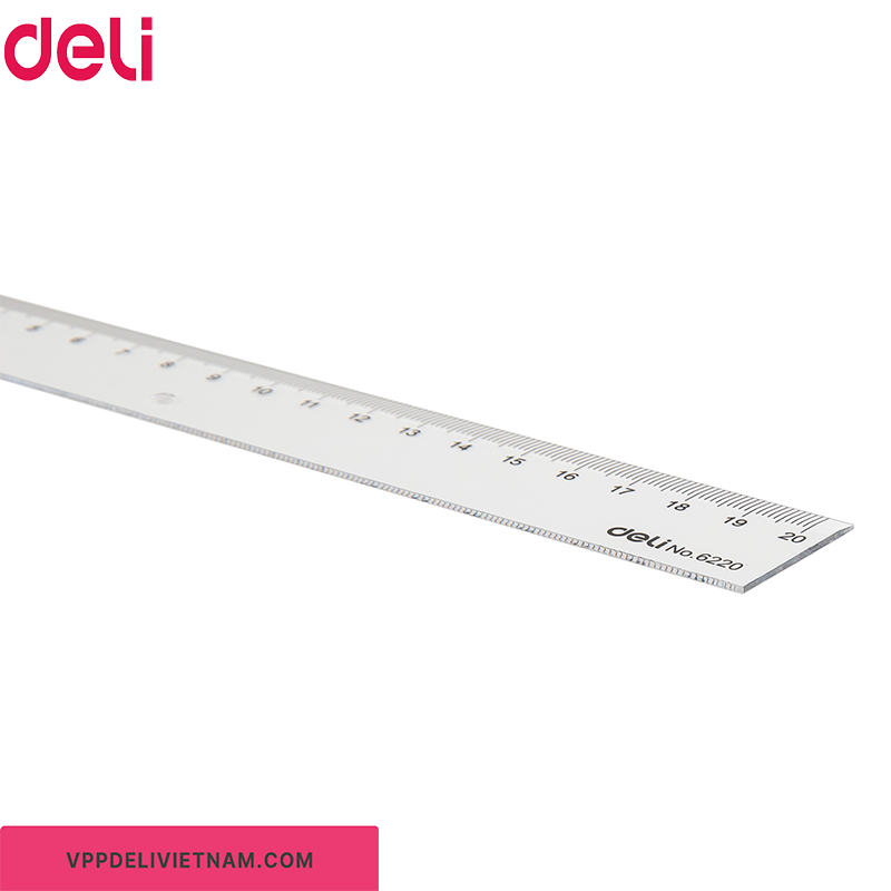 Thước thẳng 20cm Deli E6220 – Trong suốt - Ảnh 3