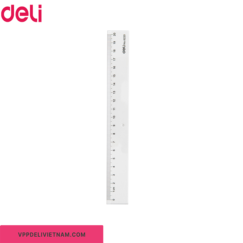 Thước thẳng 20cm Deli E6220 – Trong suốt - Ảnh 2