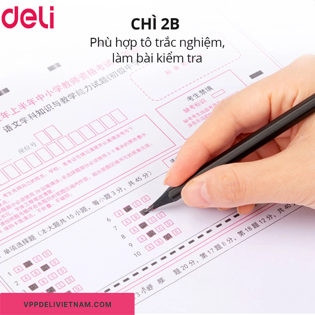 Bút Chì 2B Deli Nusign NS722 – Hộp 10 Cây - Ảnh 5
