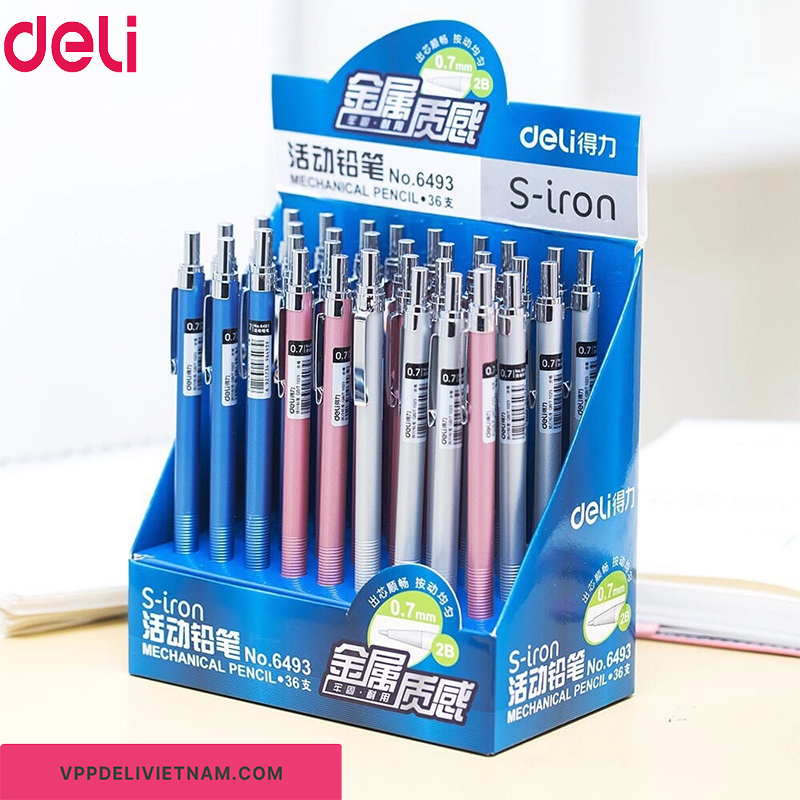 Bút chì kim 0.7mm Deli 6493 – Thân kim loại cao cấp