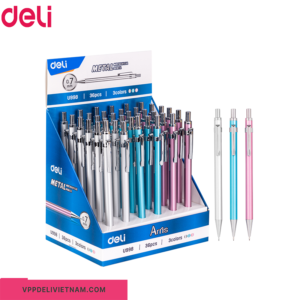 Bút chì bấm 0.7mm Deli EU998 – Thân kim loại cao cấp